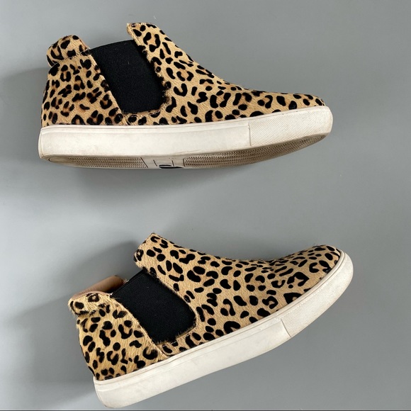 Coconuts by Matisse Sz 8 Calf Hair Brown Animal Print Harlan Hi Top Sneaker Shoe - Picture 7 of 15